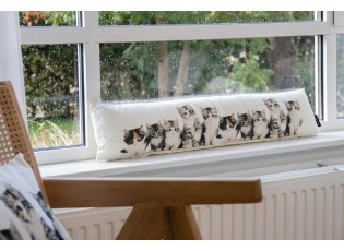 Bílý bavlněný dlouhý polštář s koťátky Kittens - 90*20*10cm
