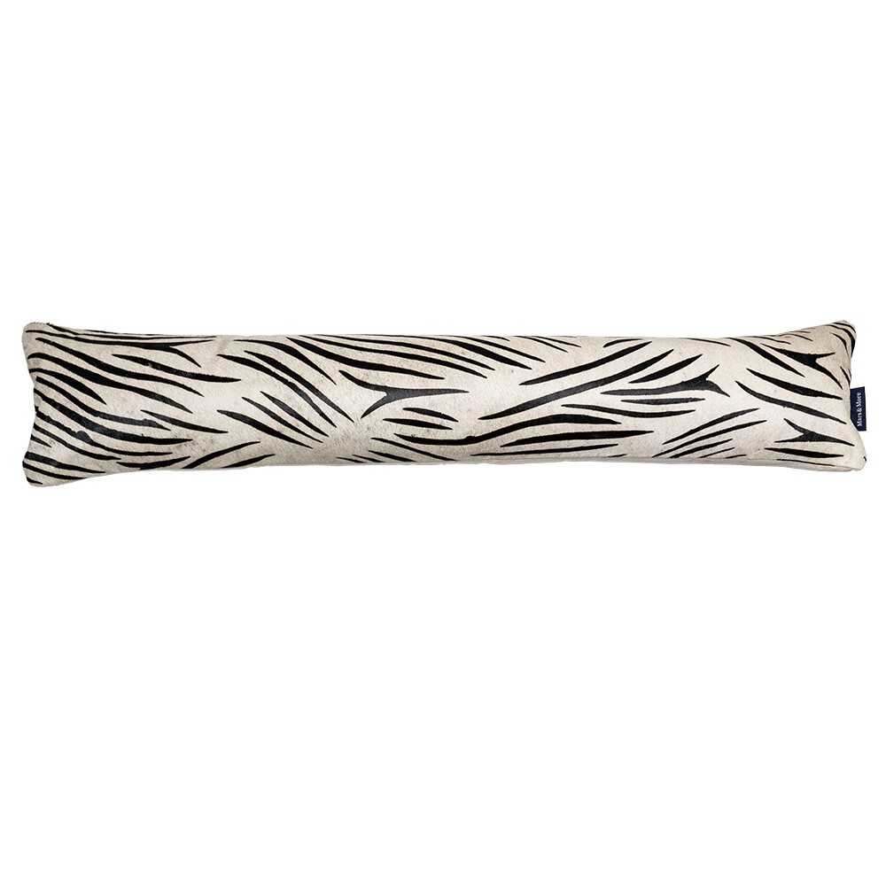 Kožený dlouhý polštář z hovězí kůže Cow zebra - 90*20*10cm