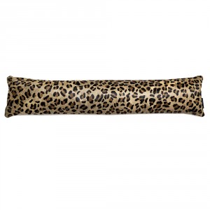 Kožený dlouhý polštář z hovězí kůže Cow leopard - 90*20*10cm