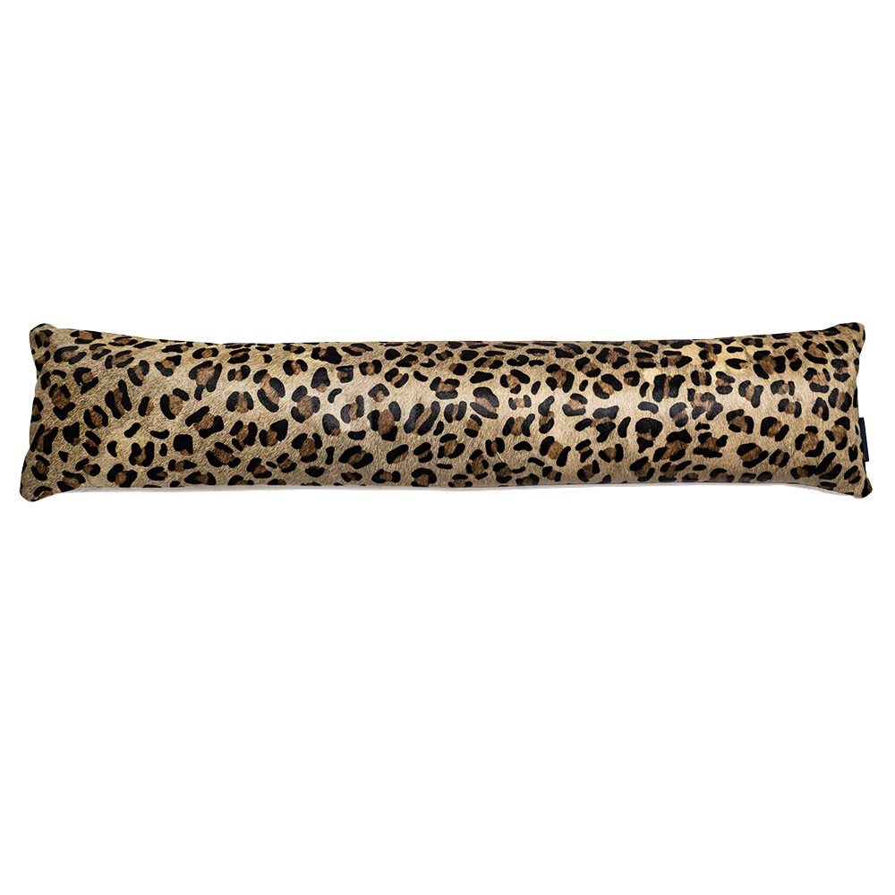 Kožený dlouhý polštář z hovězí kůže Cow leopard - 90*20*10cm Mars & More