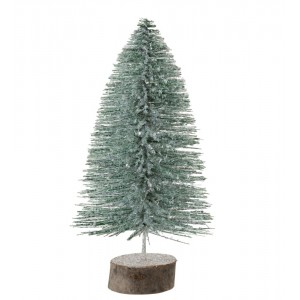 Dekorace zelený třpytivý vánoční stromeček Tree glitter - Ø 15*30 cm