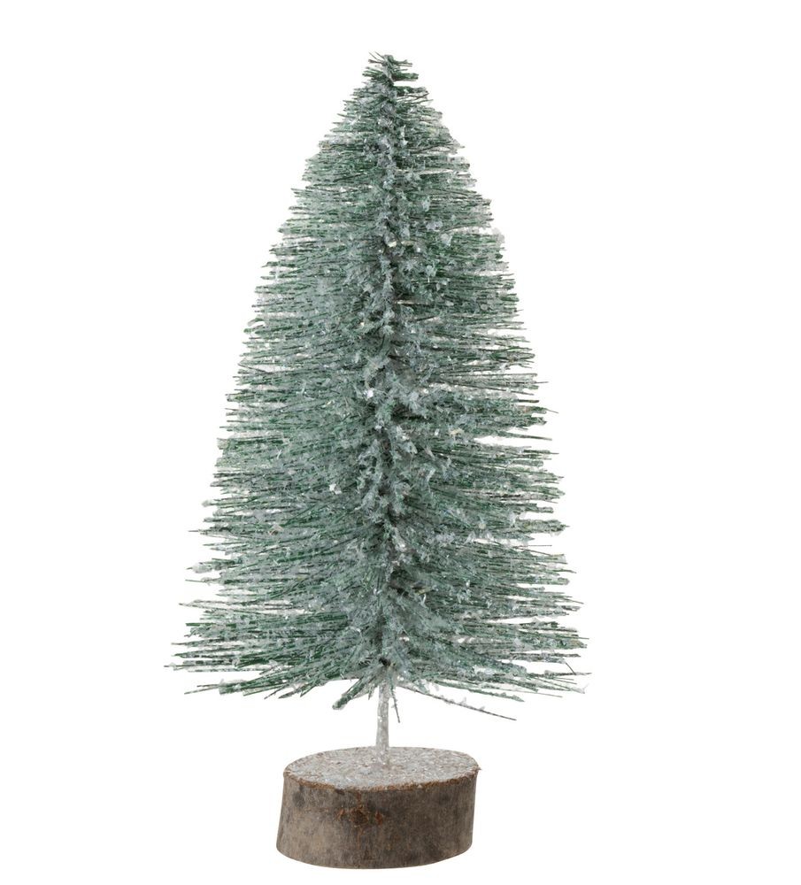 Dekorace zelený třpytivý vánoční stromeček Tree glitter - Ø 15*30 cm J-Line by Jolipa
