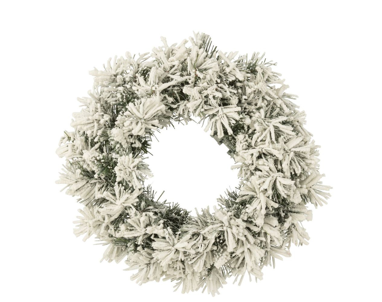 Zasněžený zelený vánoční věnec s led světýlky Snowy green M - Ø 44*16 cm