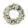 Zasněžený zelený vánoční věnec s led světýlky Snowy green M - Ø 63*13 cm