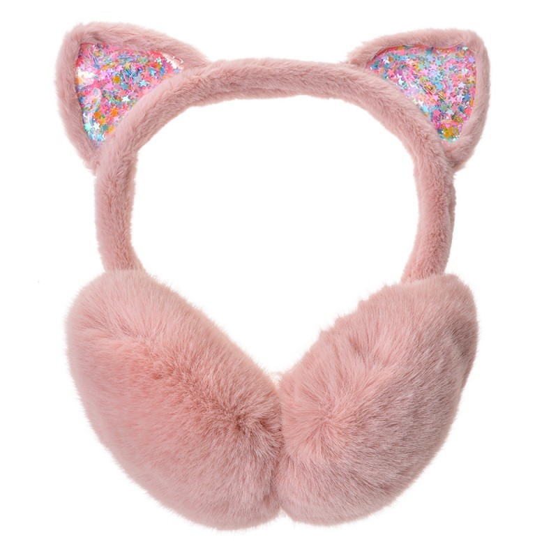 Růžové dětské chlupaté klapky na uši - one size Clayre & Eef
