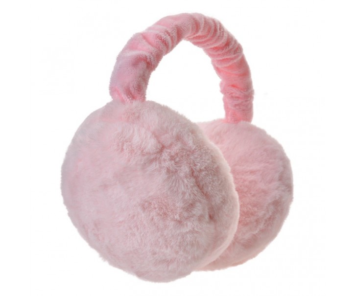 Růžové dámské chlupaté klapky na uši - one size