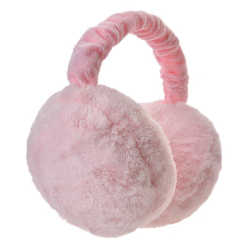 Růžové dámské chlupaté klapky na uši - one size Clayre & Eef