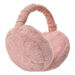 Tmavě růžové dámské chlupaté klapky na uši - one size