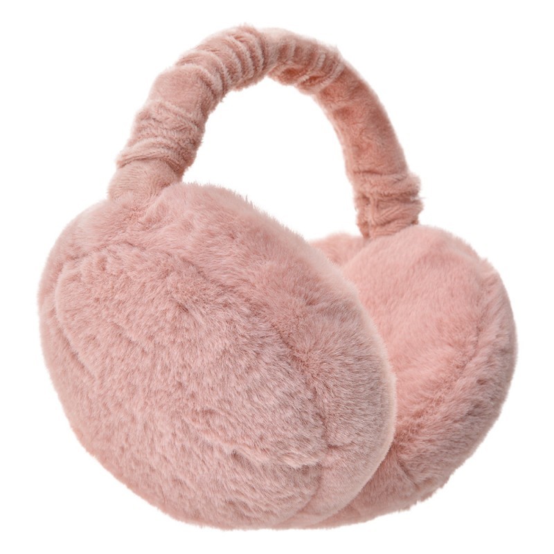 Tmavě růžové dámské chlupaté klapky na uši - one size Clayre & Eef