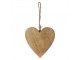 Dekorace přírodní dřevěné srdce na provázku - 10*1,5*10cm