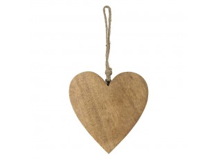 Dekorace přírodní dřevěné srdce na provázku - 10*1,5*10cm