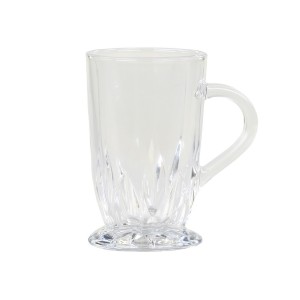 Sklenička ze silnějšího skla s ouškem a dekorem Diamond cut - Ø7*12 cm / 295ml