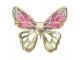 Barevná kovová brož s motýlkem