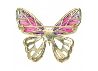 Barevná kovová brož s motýlkem