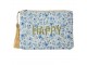 Modrobílá dámská toaletní taška s květy Happy - 21*15 cm