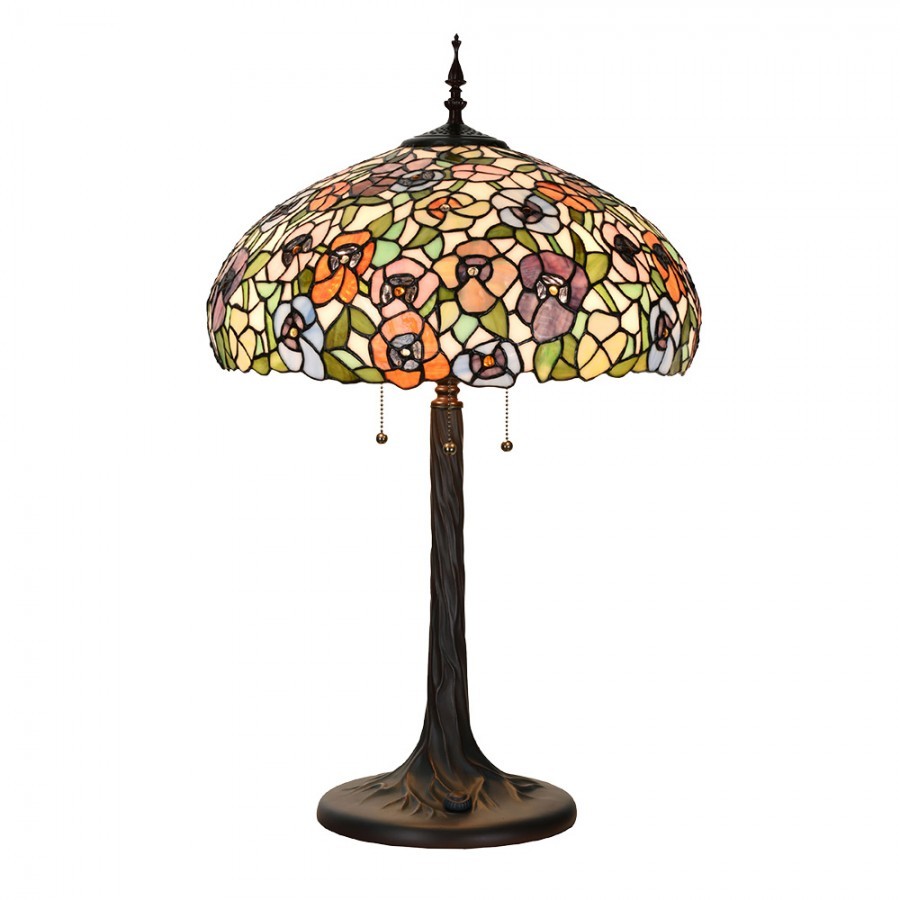 Barevná stolní lampa Tiffany Flower Color Garden - Ø 46*72cm Clayre & Eef