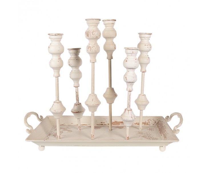 Svícen bílý 55x26x43 cm - 55x26x43 cm Clayre & Eef