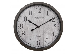 Hnědé nástěnné hodiny Westminster - Ø 40*4 cm / 1*AA