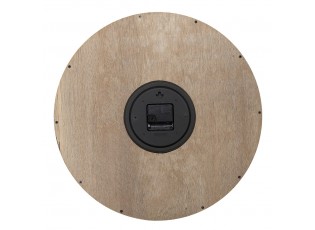 Černohnědé antik nástěnné hodiny s dřevěnými prkny - Ø 46*5 cm / 1*AA