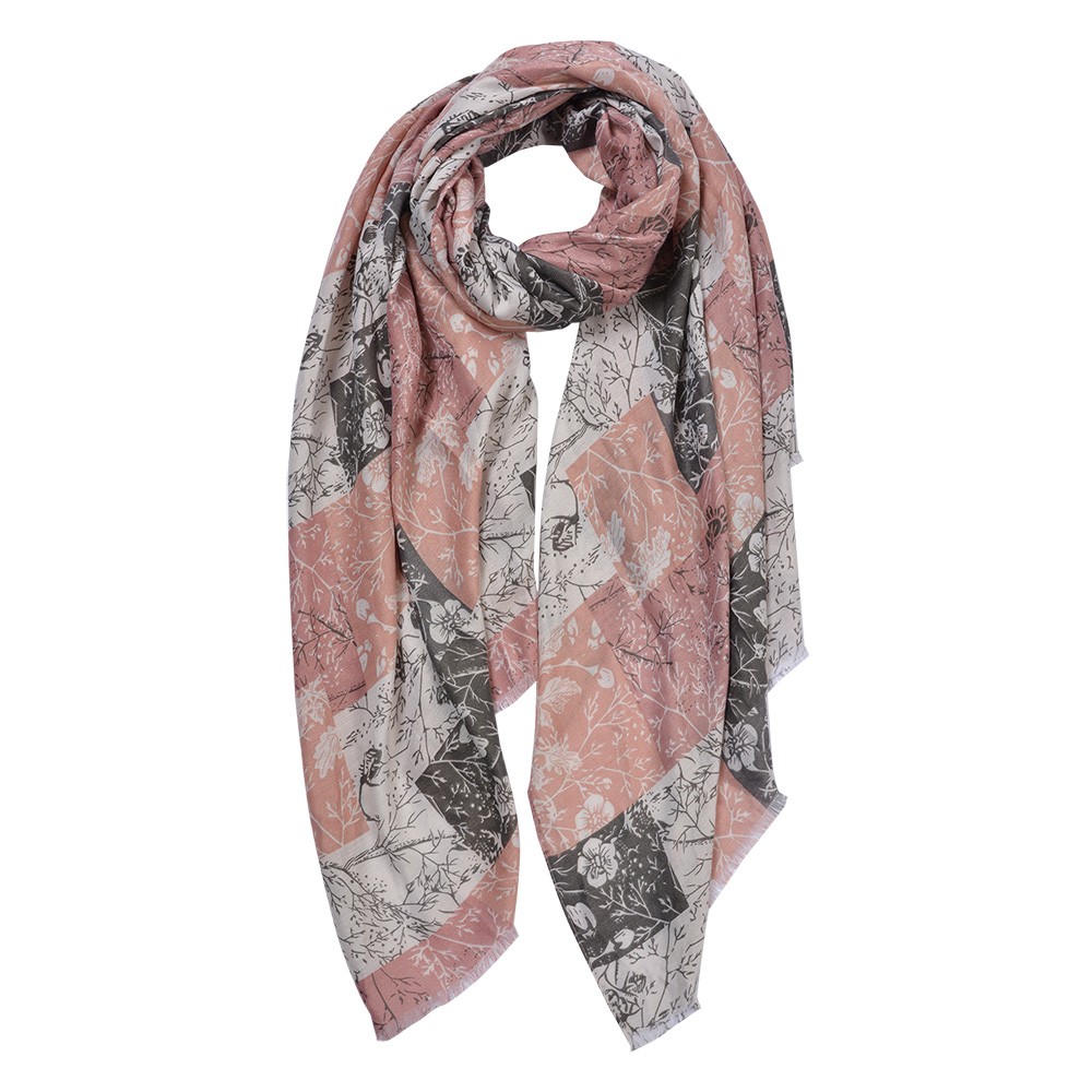 Barevný dámský šátek s květy - 80*180 cm Clayre & Eef