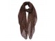 Tmavě hnědý dámský šátek s kytičkami - 80*180 cm