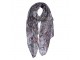 Šedý dámský šátek s ornamenty - 80*180 cm