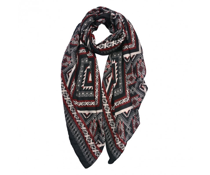 Barevný šátek se vzorováním - 80*180 cm