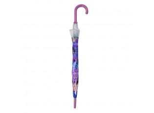Fialový deštník s květy hortenzie - 60cm