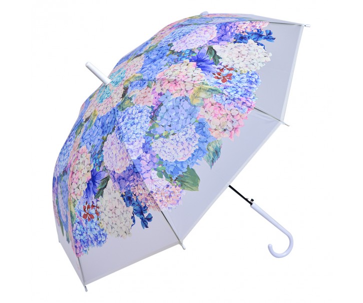 Bílý deštník s hortenzií - 60cm