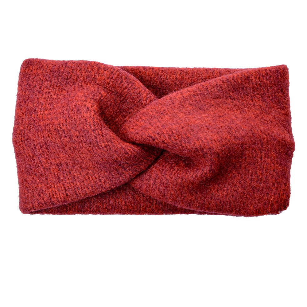 Červená dámská zimní čelenka - 10*22 cm Clayre & Eef