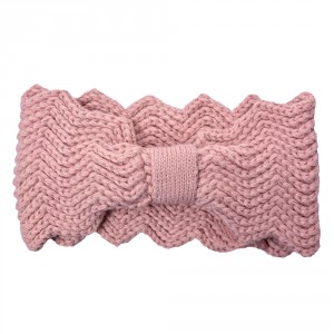 Růžová zimní dámská čelenka - 10*22 cm