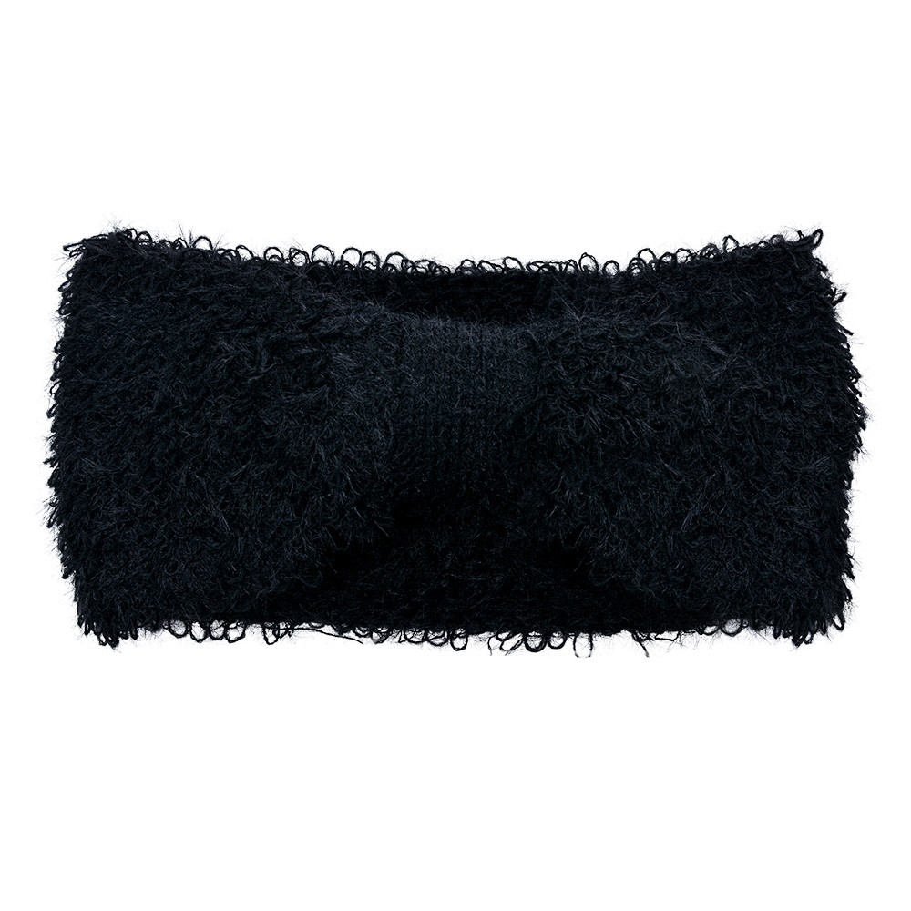 Černá zimní dámská čelenka - 10*22 cm Clayre & Eef