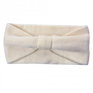 Béžová dámská zimní čelenka - 10*22 cm
