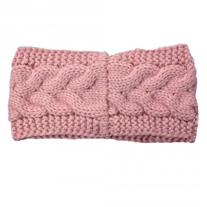Růžová dámská zimní čelenka - 10*22 cm