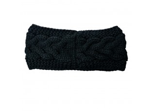 Černá dámská zimní čelenka - 10*22 cm