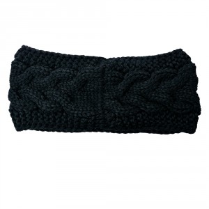 Černá dámská zimní čelenka - 10*22 cm