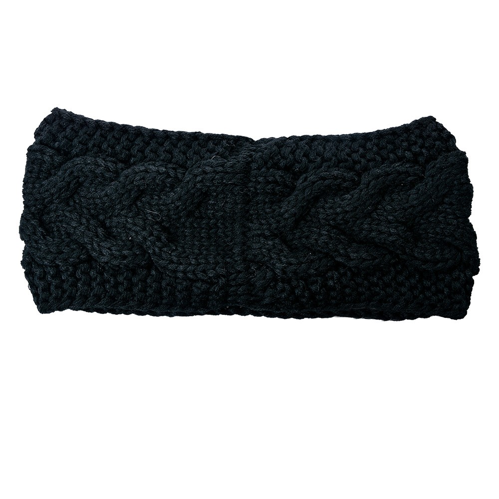 Černá dámská zimní čelenka - 10*22 cm Clayre & Eef