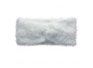Bílá dámská zimní čelenka - 10*22 cm