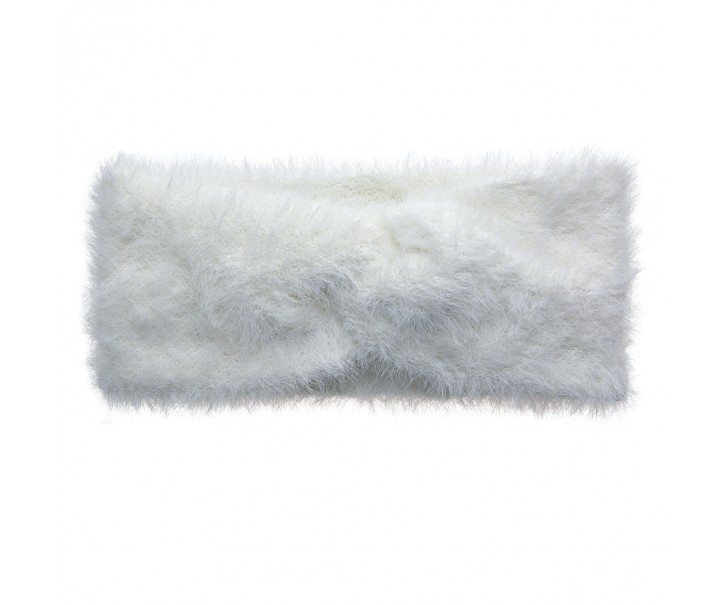 Bílá dámská zimní čelenka - 10*22 cm