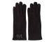 Hnědé zimní dámské rukavice s mašličkou - 8*24 cm