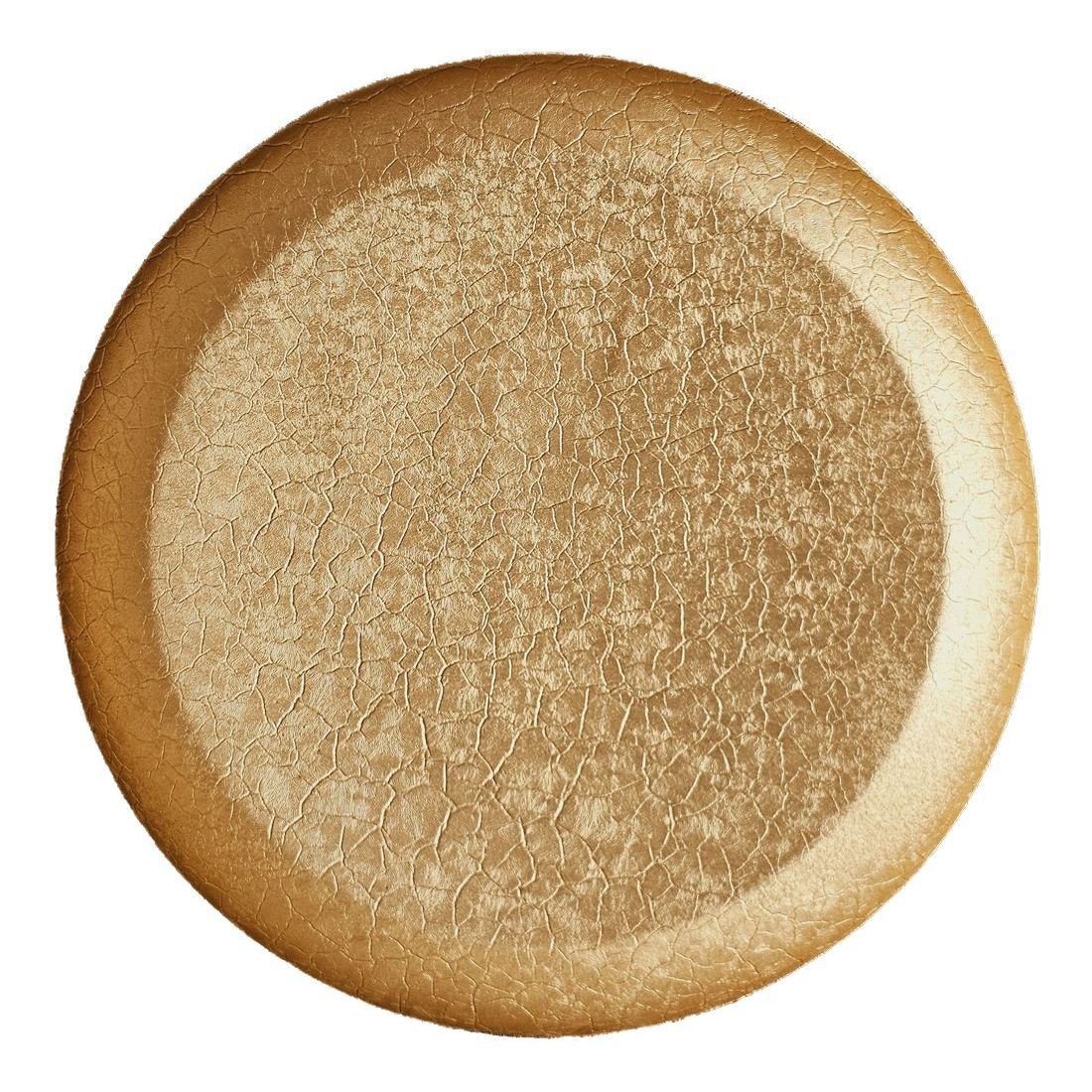 Zlatý antik kovový podnos Milla - Ø 20*2 cm