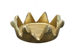Mosazný antik kovový svícen ve tvaru koruny Crown - Ø 8,5*3cm