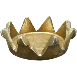 Mosazný antik kovový svícen ve tvaru koruny Crown - Ø 8,5*3cm