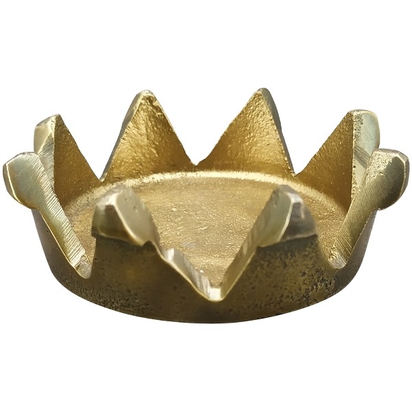Mosazný antik kovový svícen ve tvaru koruny Crown - Ø 8,5*3cm