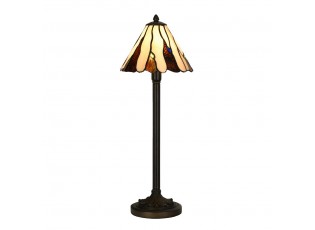 Béžovo-hnědá stolní lampa Tiffany Titto - Ø 20*60 cm E14/ 1*40W