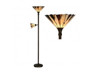 Stojací lampa Tiffany Doriane - Ø 38*178 cm E27/max 1*60W E14/max 1*15W