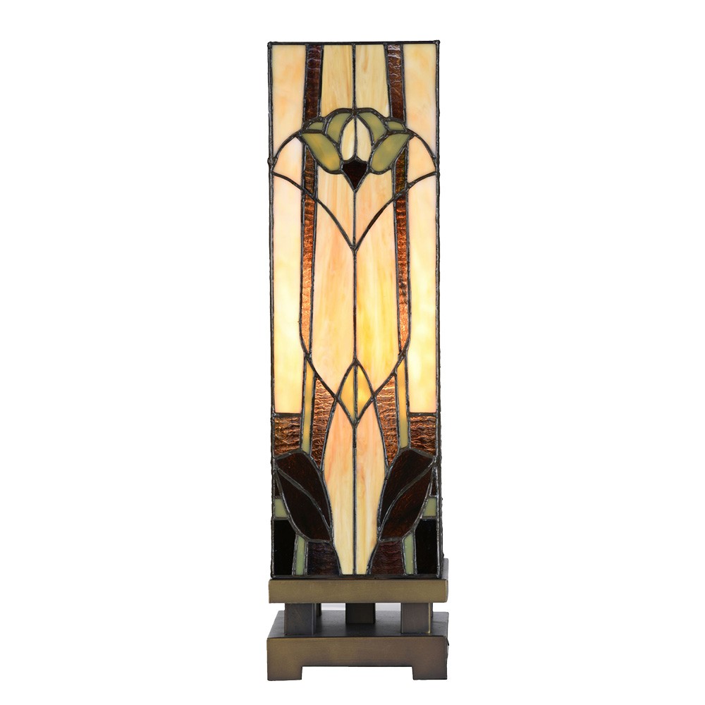 Stolní lampa Tiffany Beige 15x15x54 cm E27/max 1x60W - 15x15x54 cm E27/max 1x60W