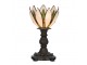 Bílo-hnědá stolní lampa tiffany Gemmnia - Ø 18*30 cm E14/ 1*25W Clayre & Eef