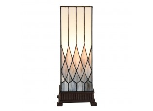 Bílo-šedá stolní lampa Tiffany Paulette - 17*17*43 cm E27/ 1*40W