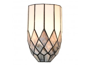 Bílo-šedá nástěnná lampa Tiffany Paulette - 18*15*27 cm E14/ 1*25W